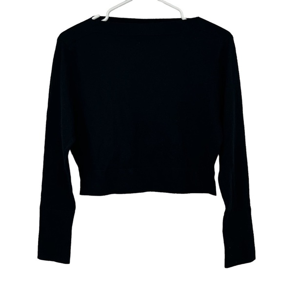 Uniqlo U Black Wool Long Sleeve Cropped Pullover Sweater Size XS Women’s - Picture 1 of 5